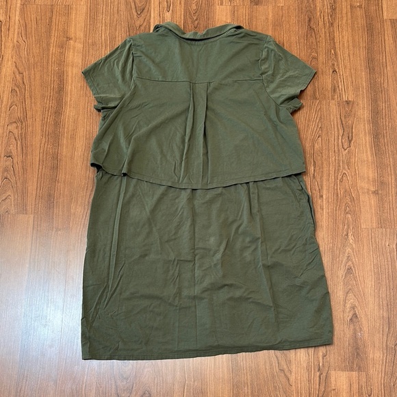 J.Jill Green Button-Up Shirt Dress - Picture 3 of 3